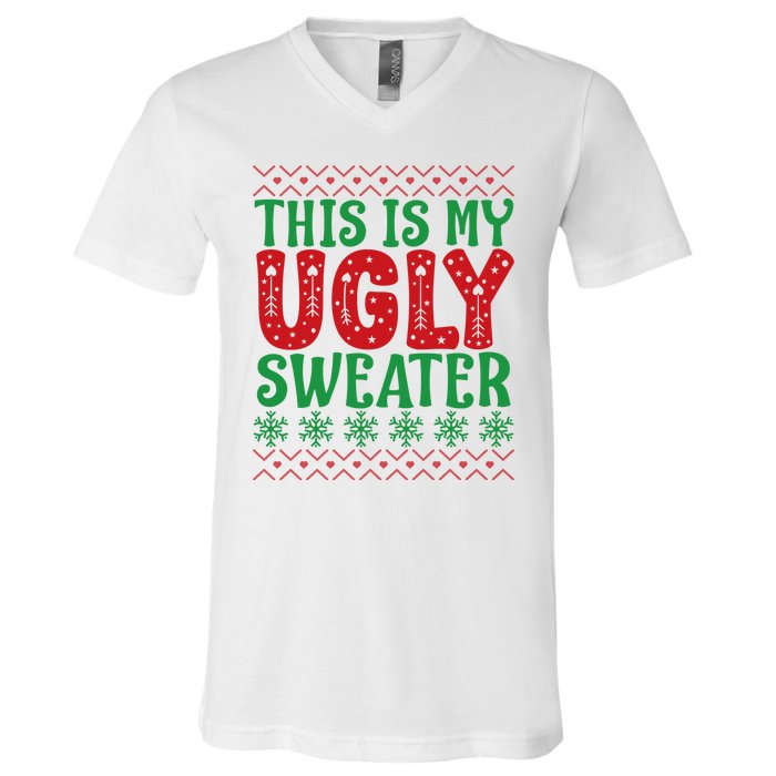 Cool This Is My Ugly Christmas Sweater V-Neck T-Shirt