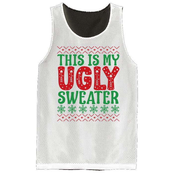 Cool This Is My Ugly Christmas Sweater Mesh Reversible Basketball Jersey Tank