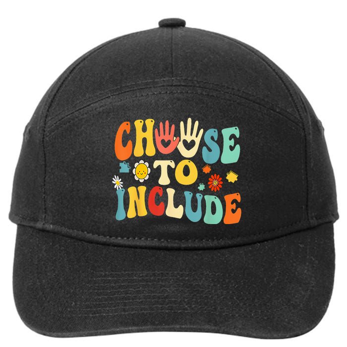 Choose To Include For Autism Teacher Special Education SPED 7-Panel Snapback Hat