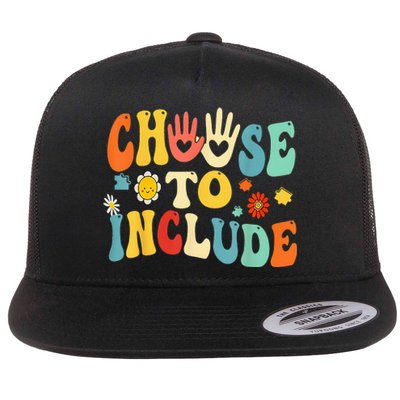 Choose To Include For Autism Teacher Special Education SPED Flat Bill Trucker Hat