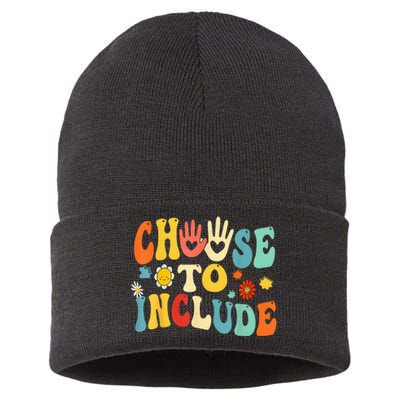 Choose To Include For Autism Teacher Special Education SPED Sustainable Knit Beanie