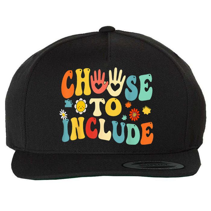 Choose To Include For Autism Teacher Special Education SPED Wool Snapback Cap