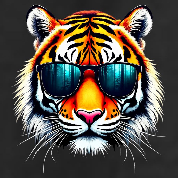 Cool Tiger In Sunglasses Graphic Tigers 7 Panel Mesh Trucker Snapback Hat