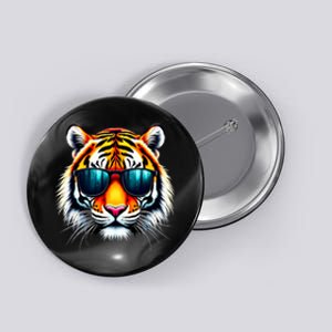 Cool Tiger In Sunglasses Graphic Tigers Button