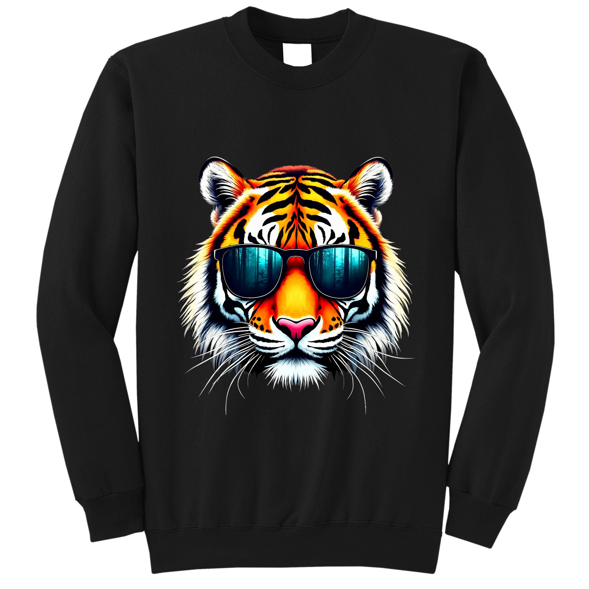 Cool Tiger In Sunglasses Graphic Tigers Tall Sweatshirt