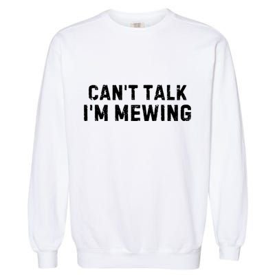 CanT Talk IM Mewing Funny Garment-Dyed Sweatshirt