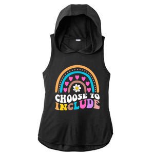 Choose To Include Colorful Rainbow Ladies PosiCharge Tri-Blend Wicking Draft Hoodie Tank