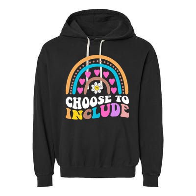 Choose To Include Colorful Rainbow Garment-Dyed Fleece Hoodie