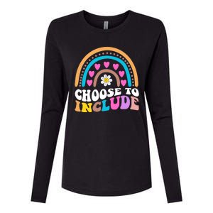 Choose To Include Colorful Rainbow Womens Cotton Relaxed Long Sleeve T-Shirt