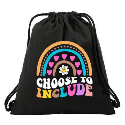 Choose To Include Colorful Rainbow Drawstring Bag