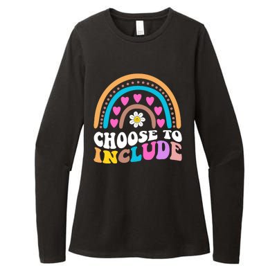 Choose To Include Colorful Rainbow Womens CVC Long Sleeve Shirt