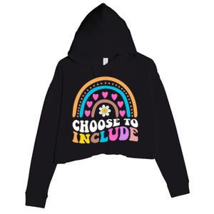 Choose To Include Colorful Rainbow Crop Fleece Hoodie