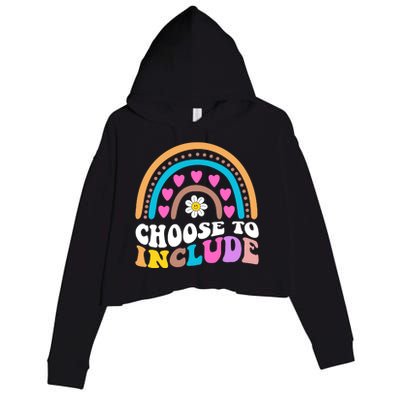 Choose To Include Colorful Rainbow Crop Fleece Hoodie