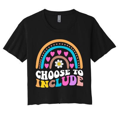 Choose To Include Colorful Rainbow Crop Top