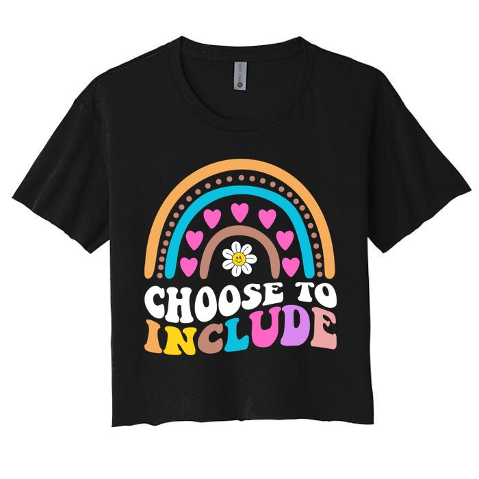 Choose To Include Colorful Rainbow Crop Top