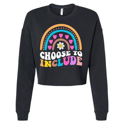 Choose To Include Colorful Rainbow Cropped Pullover Crew