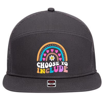 Choose To Include Colorful Rainbow 7 Panel Mesh Trucker Snapback Hat