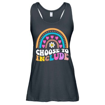 Choose To Include Colorful Rainbow Ladies Essential Flowy Tank