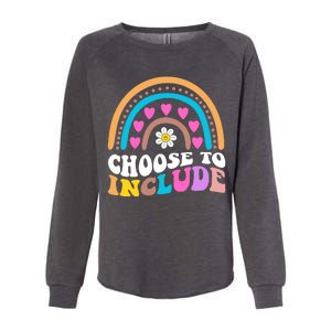 Choose To Include Colorful Rainbow Womens California Wash Sweatshirt