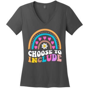 Choose To Include Colorful Rainbow Women's V-Neck T-Shirt