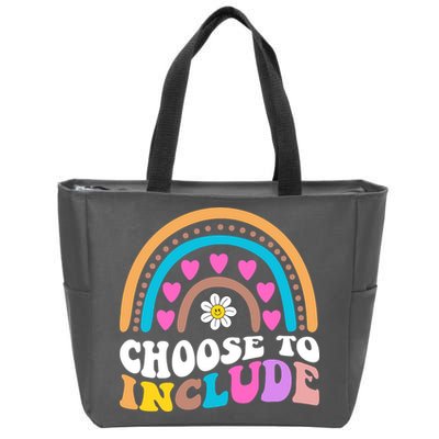 Choose To Include Colorful Rainbow Zip Tote Bag