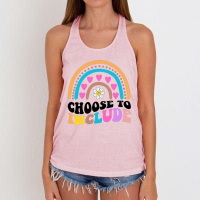 Choose To Include Colorful Rainbow Women's Knotted Racerback Tank