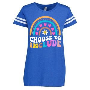 Choose To Include Colorful Rainbow Enza Ladies Jersey Football T-Shirt