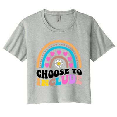 Choose To Include Colorful Rainbow Women's Crop Top Tee