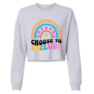 Choose To Include Colorful Rainbow Cropped Pullover Crew