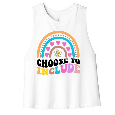 Choose To Include Colorful Rainbow Women's Racerback Cropped Tank