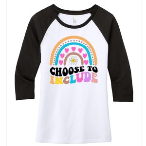 Choose To Include Colorful Rainbow Women's Tri-Blend 3/4-Sleeve Raglan Shirt