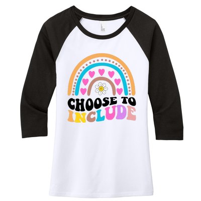 Choose To Include Colorful Rainbow Women's Tri-Blend 3/4-Sleeve Raglan Shirt