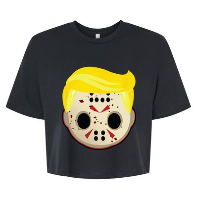 Cute Trump In Hockey Mask Funny Halloween Horror Bella+Canvas Jersey Crop Tee