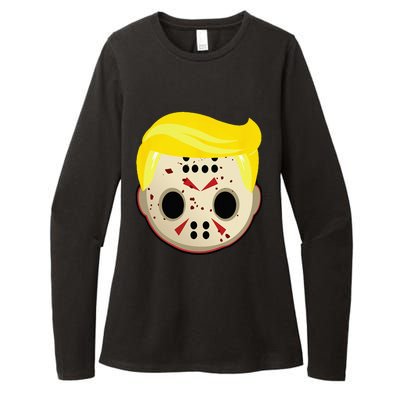 Cute Trump In Hockey Mask Funny Halloween Horror Womens CVC Long Sleeve Shirt