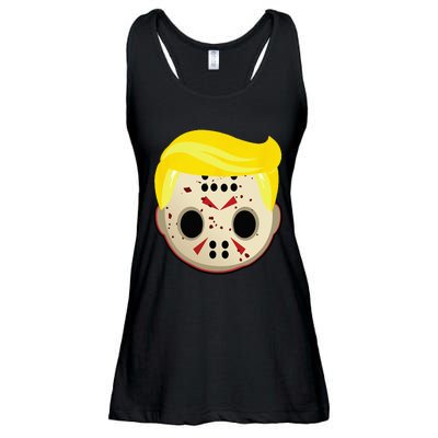 Cute Trump In Hockey Mask Funny Halloween Horror Ladies Essential Flowy Tank