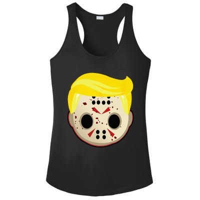 Cute Trump In Hockey Mask Funny Halloween Horror Ladies PosiCharge Competitor Racerback Tank