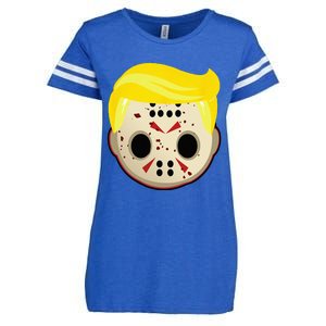 Cute Trump In Hockey Mask Funny Halloween Horror Enza Ladies Jersey Football T-Shirt