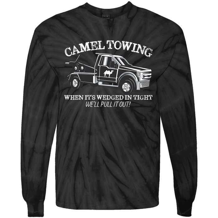 Camel Towing Inappropriate Humor Adult Humor Camel Towing Tie-Dye Long Sleeve Shirt