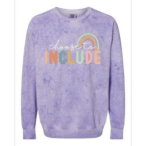 Choose To Include Special Education Teacher Autism Awareness Colorblast Crewneck Sweatshirt