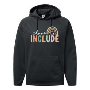 Choose To Include Special Education Teacher Autism Awareness Performance Fleece Hoodie