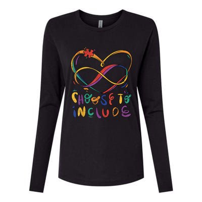 Choose To Include Autism Awareness Teacher Special Education Womens Cotton Relaxed Long Sleeve T-Shirt