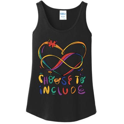 Choose To Include Autism Awareness Teacher Special Education Ladies Essential Tank