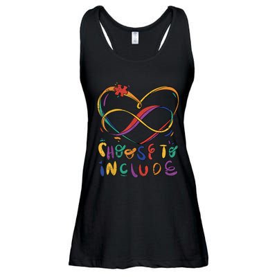 Choose To Include Autism Awareness Teacher Special Education Ladies Essential Flowy Tank