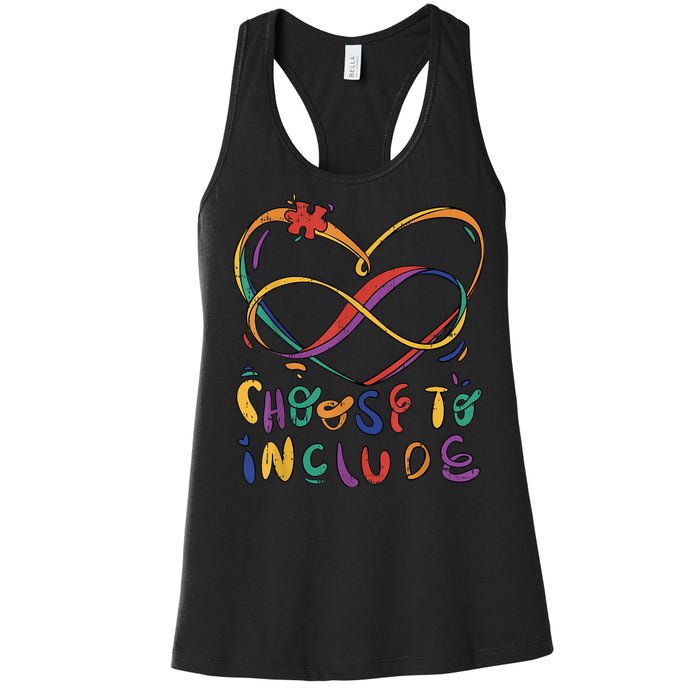 Choose To Include Autism Awareness Teacher Special Education Women's Racerback Tank