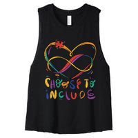 Choose To Include Autism Awareness Teacher Special Education Women's Racerback Cropped Tank