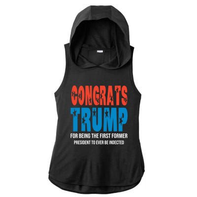 Congrats Trump Indicted Ladies PosiCharge Tri-Blend Wicking Draft Hoodie Tank