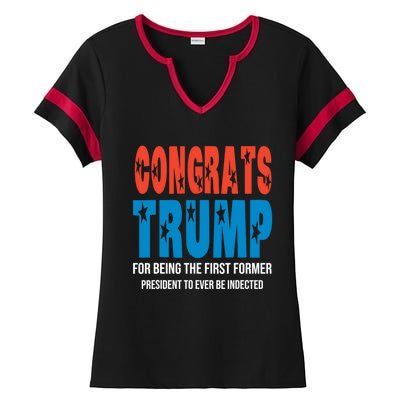 Congrats Trump Indicted Ladies Halftime Notch Neck Tee