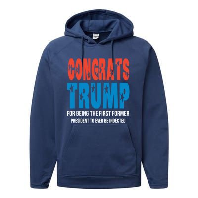 Congrats Trump Indicted Performance Fleece Hoodie