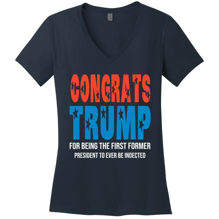 Congrats Trump Indicted Women's V-Neck T-Shirt