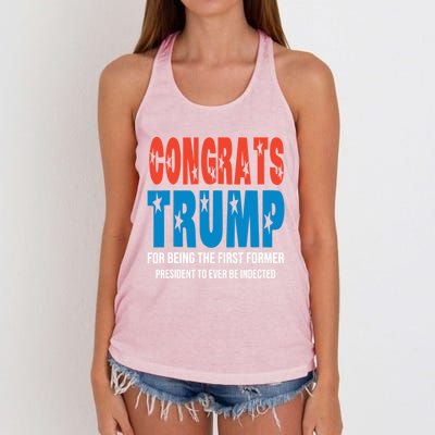 Congrats Trump Indicted Women's Knotted Racerback Tank